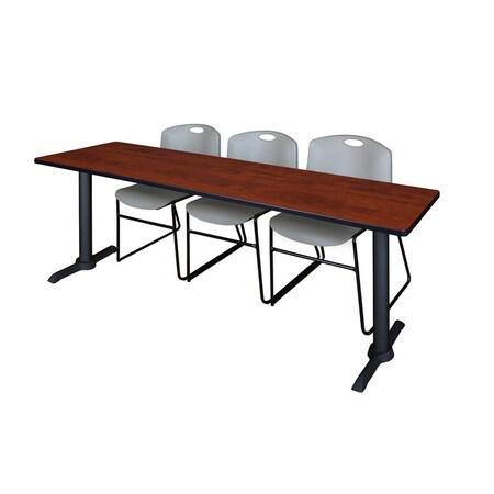 Cain Rectangle Tables > Training Tables > Cain Training Table & Chair Sets, 84 W, 24 L, 29 H, Cherry MTRCT8424CH44GY